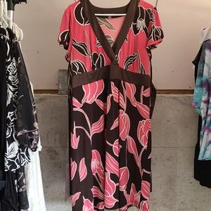 Apt 9 Pink/brown Floral DRESS XL